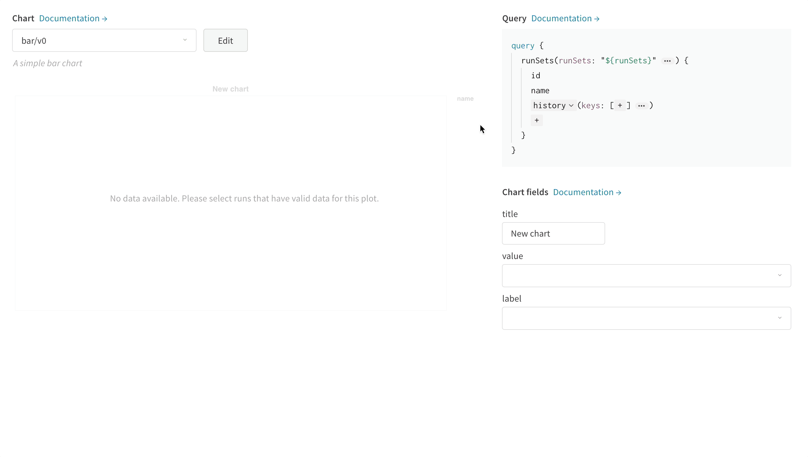 Creating a custom bar chart showing accuracy across runs in a project