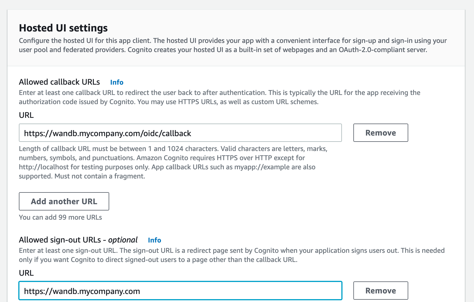 If your instance is accessible from multiple hosts, be sure to include all of them here.