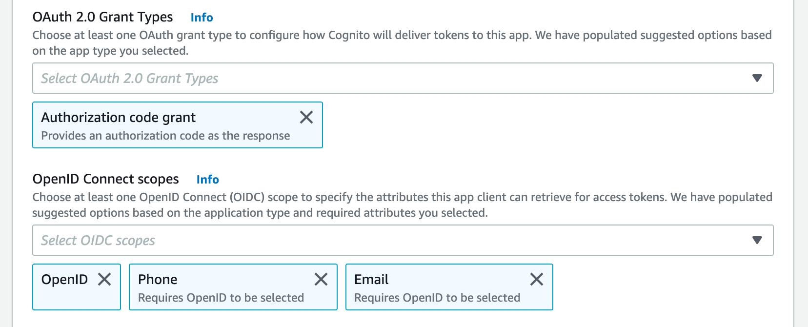 Required fields