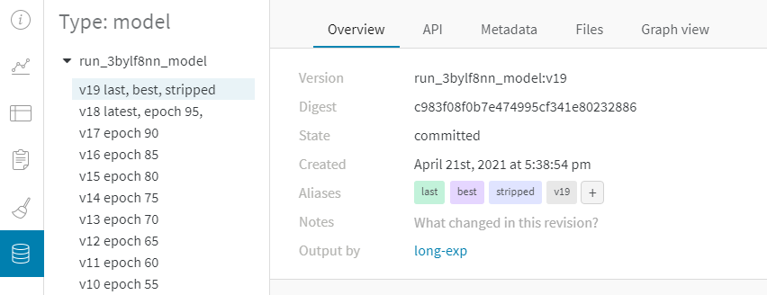 Model Versioning: the latest and the best versions of the model are identified.